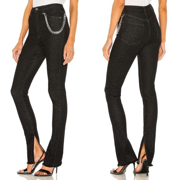 WeWoreWhat High-Waisted Slit Hem Skinny Jeans size 25 Washed Black - Picture 2 of 16